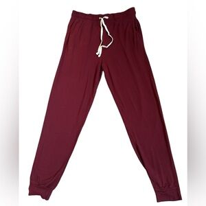 Magnolia Burgundy Elastic Waist Pajama Pants - Size Medium